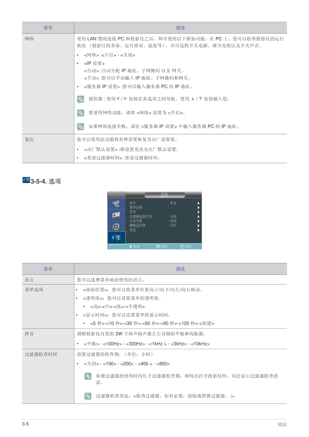 Samsung SPL301WEX/EN, SPL331WEX/EN manual 4. 选项 