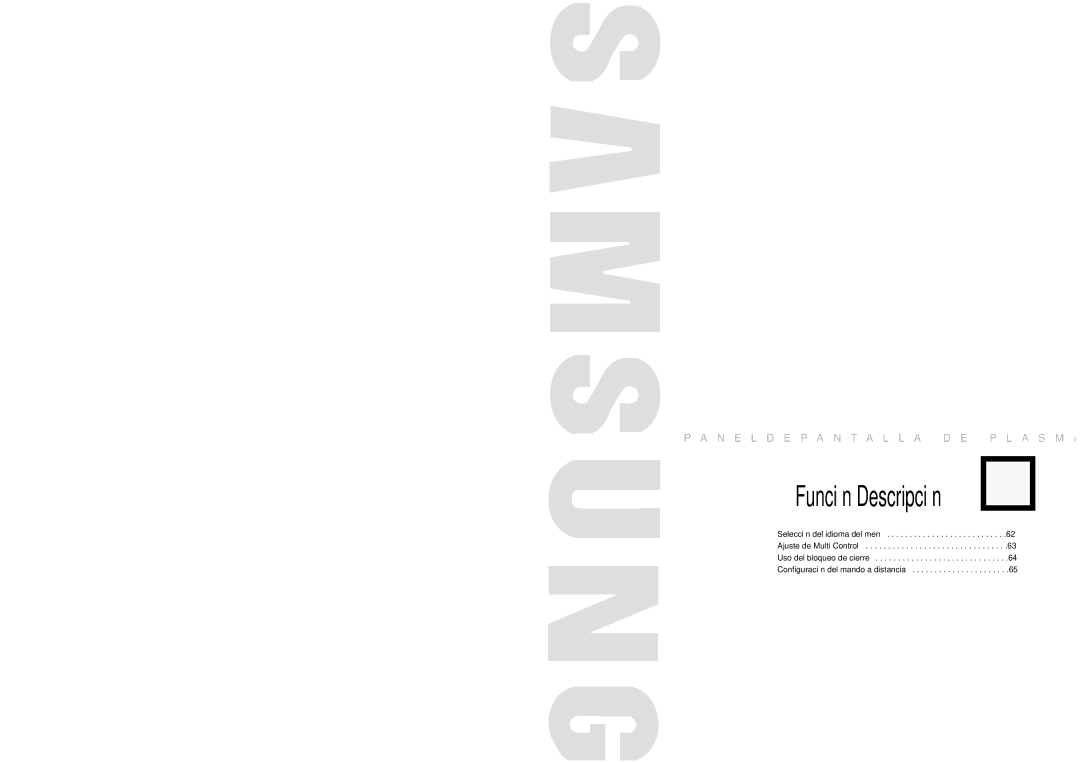 Samsung SPL4225 manual Función Descripción 