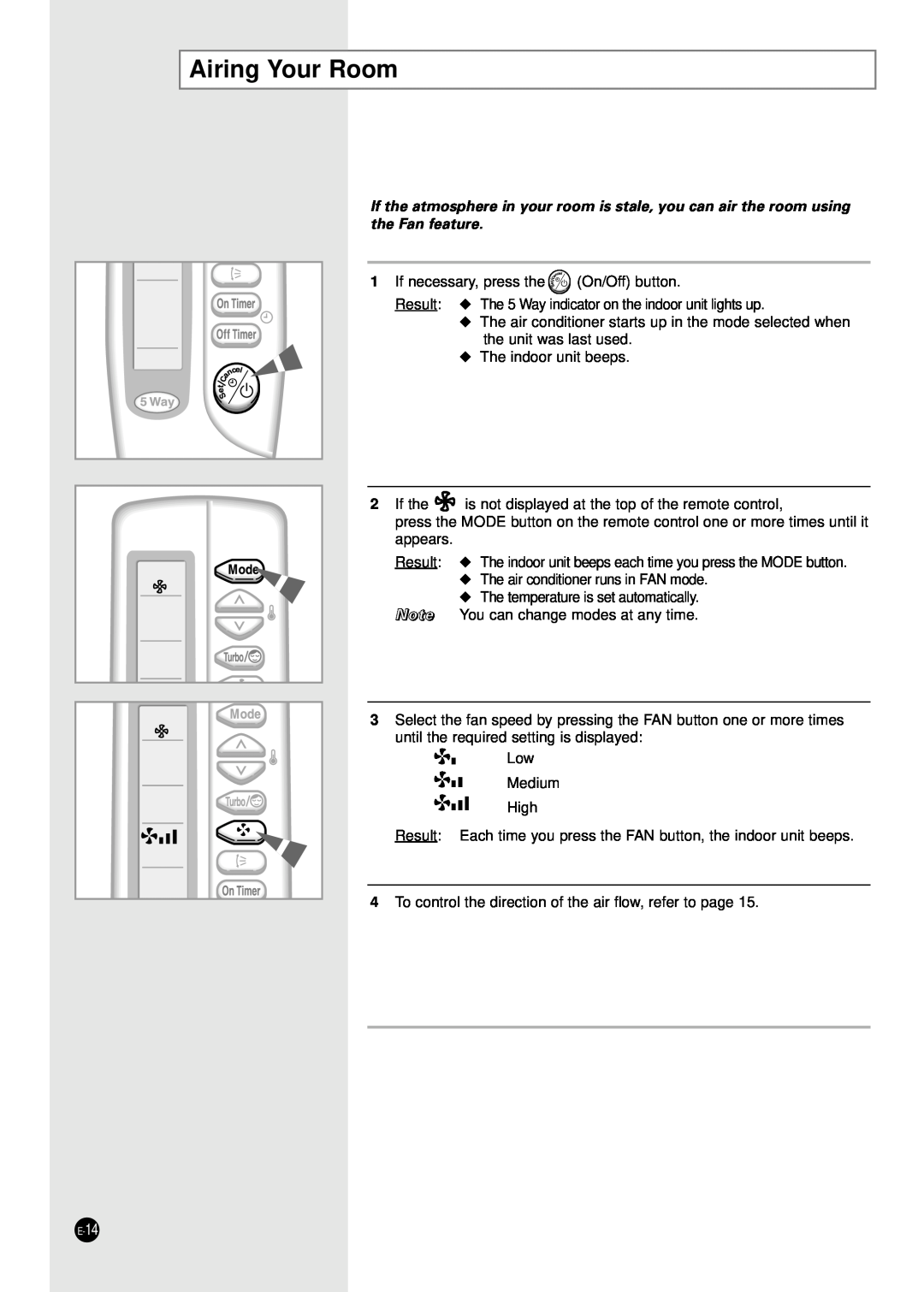 Samsung Split-type Room Air Conditioner manuel dutilisation Airing Your Room 