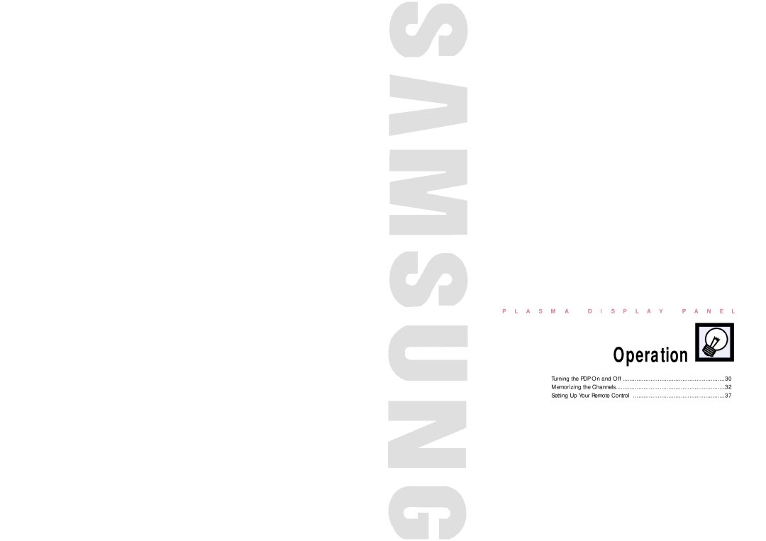 Samsung SPN4235 manual Operation 