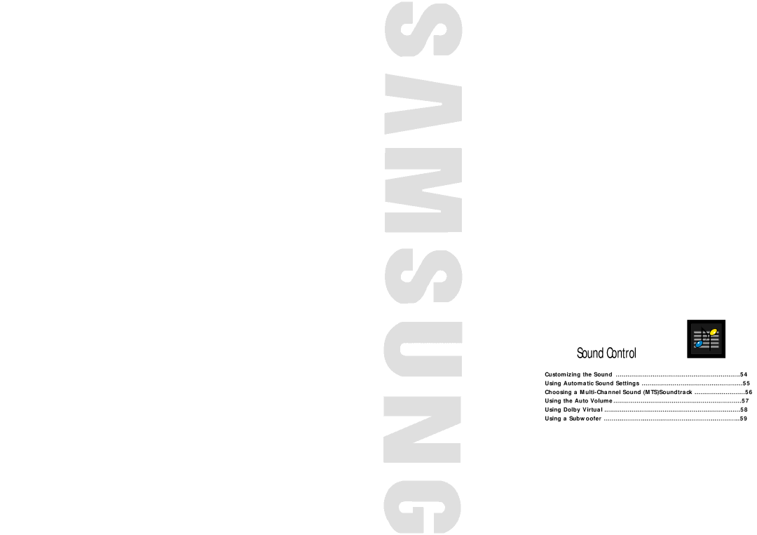 Samsung SPN4235 manual Sound Control 