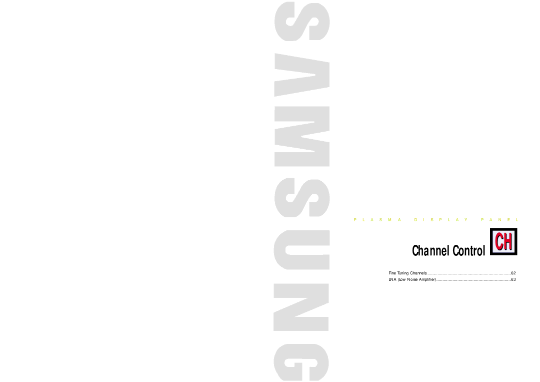 Samsung SPN4235 manual Channel Control 