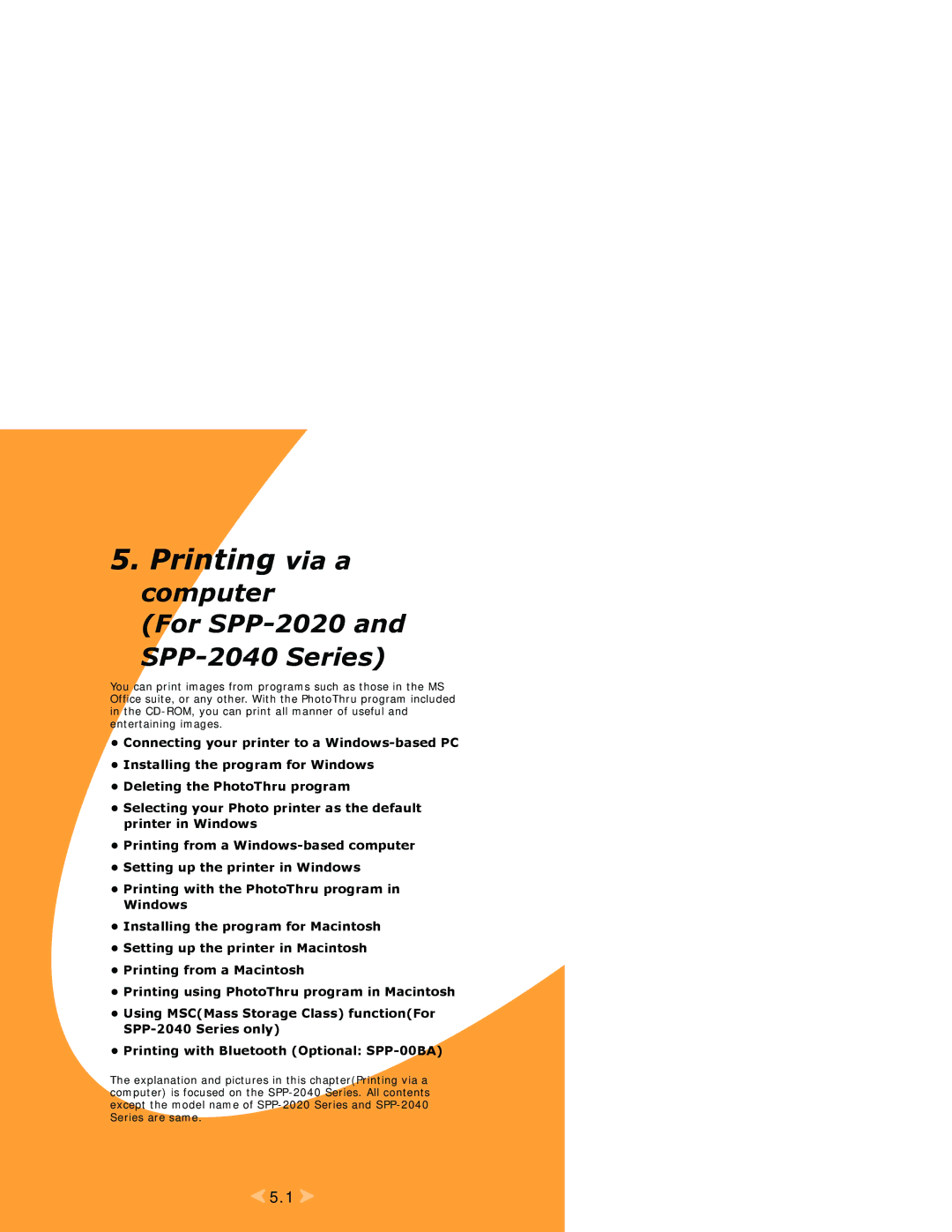 Samsung SPP 2040 manual Printing via a 