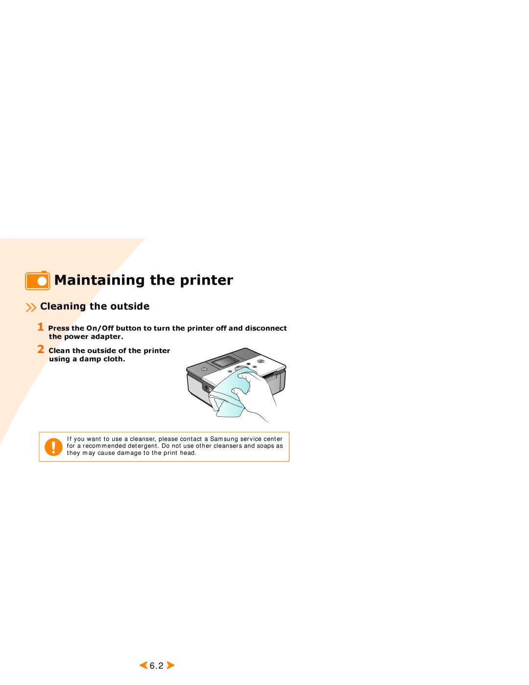 Samsung SPP 2040 manual Maintaining the printer, Cleaning the outside 