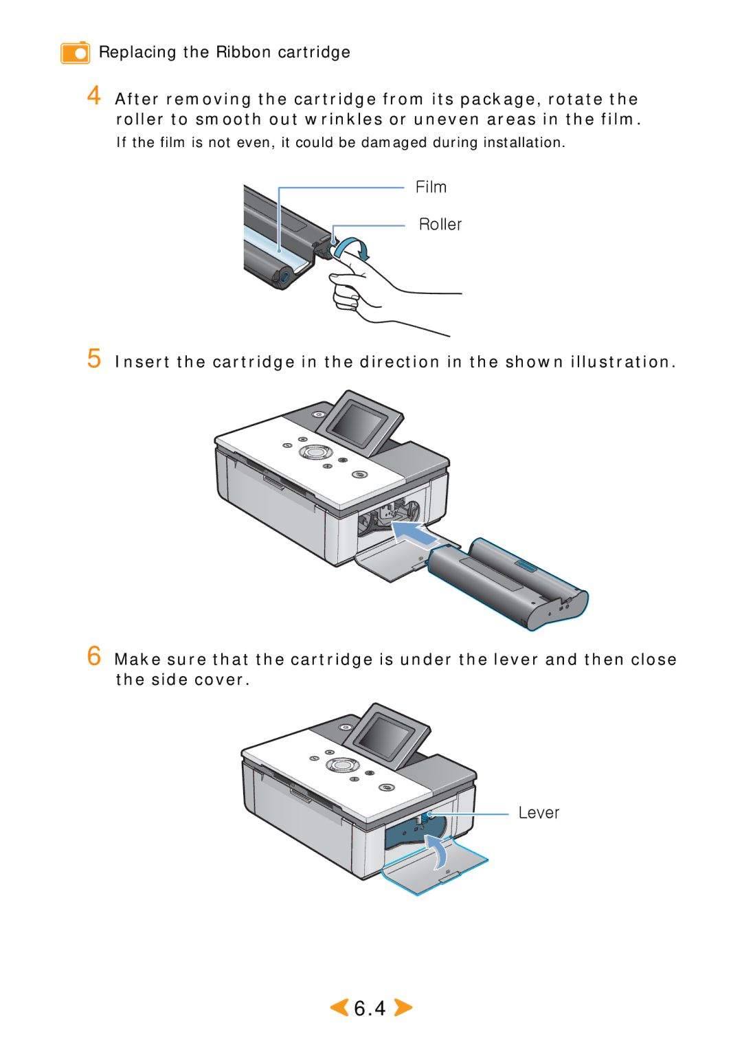 Samsung SPP 2040 manual Replacing the Ribbon cartridge 