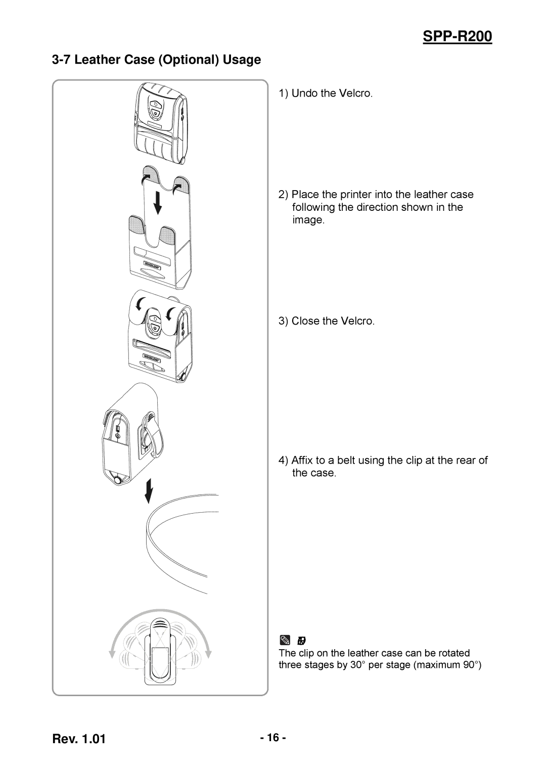 Samsung SPP-R200 user manual Leather Case Optional Usage 