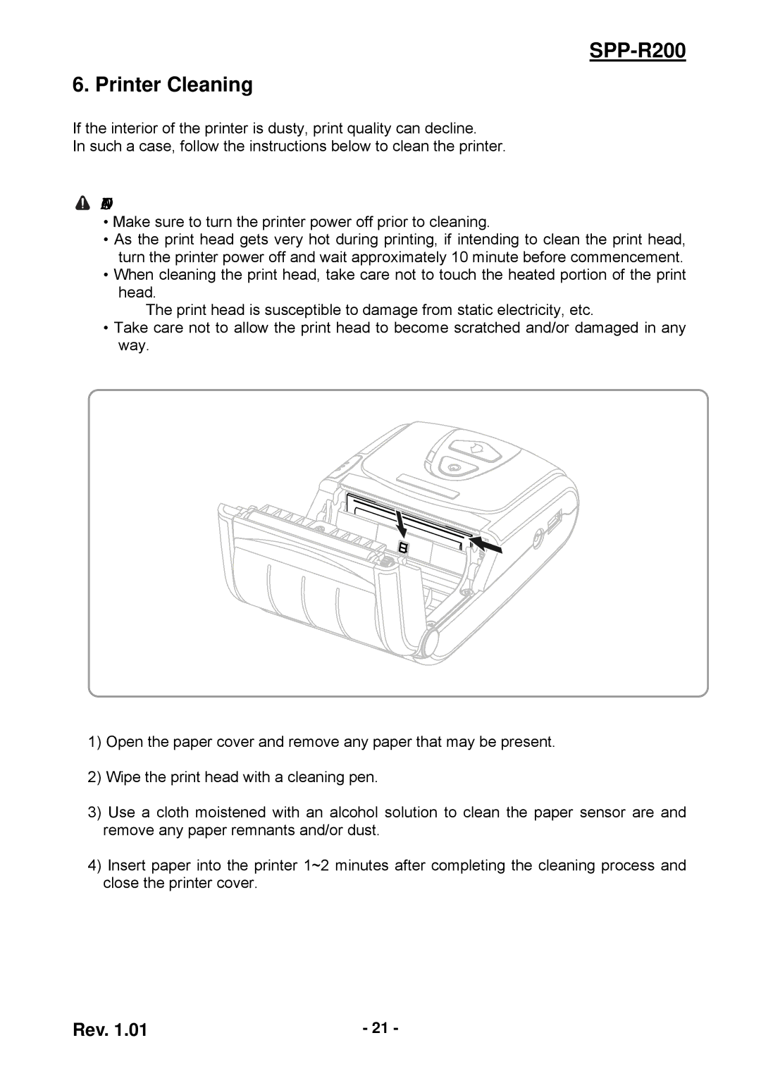 Samsung user manual SPP-R200 Printer Cleaning 