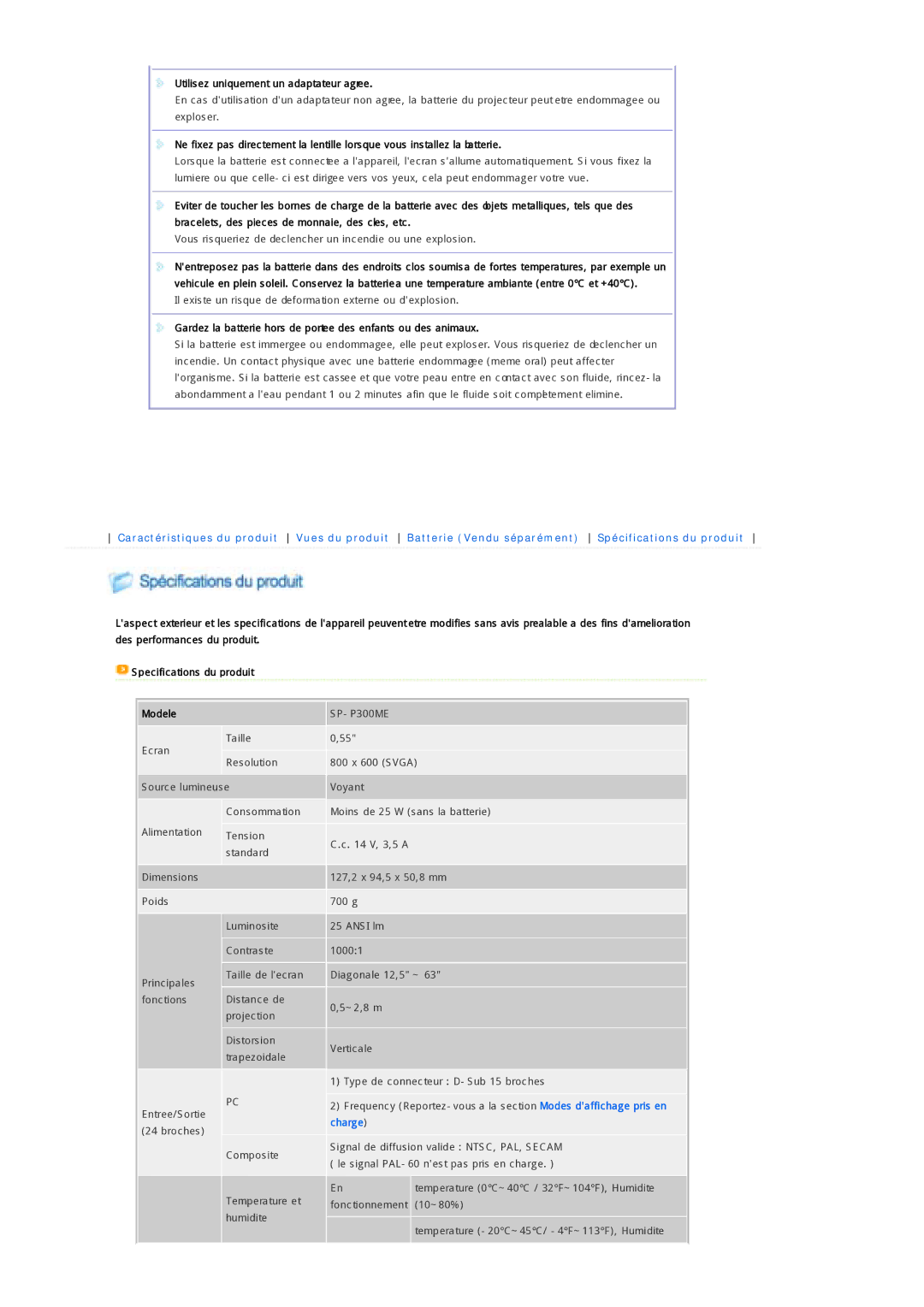 Samsung SPP300MEMX/EDC manual Modele 