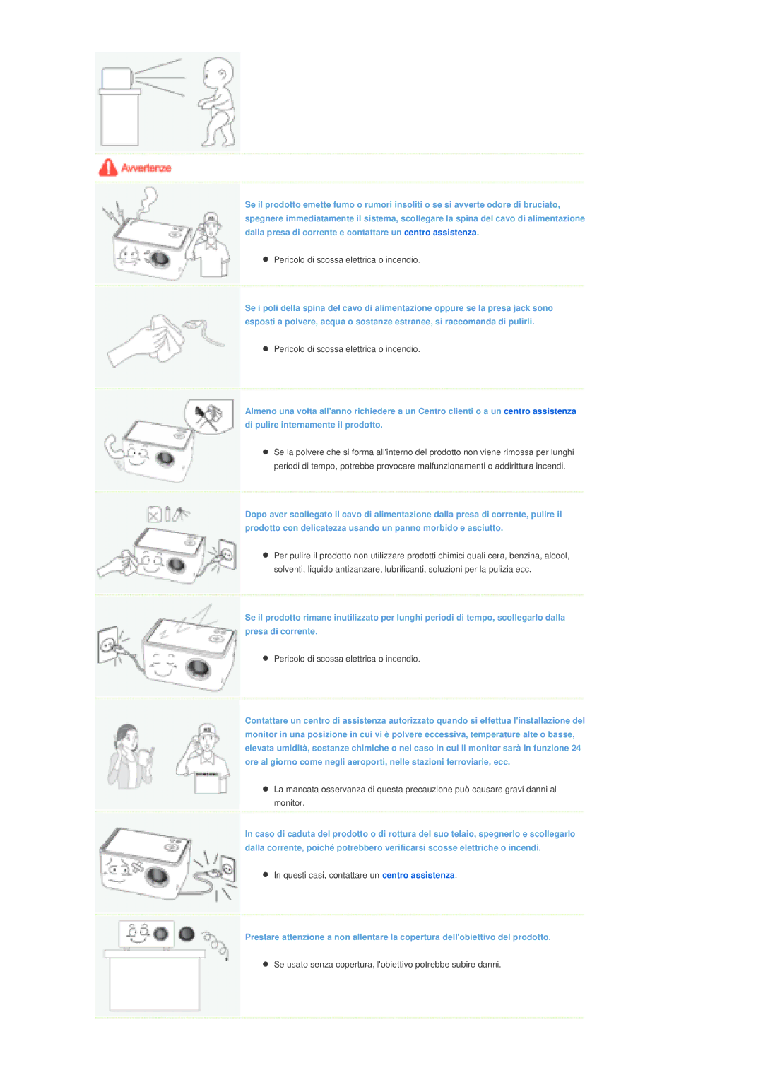 Samsung SPP300MEMX/EDC manual Questi casi, contattare un centro assistenza 