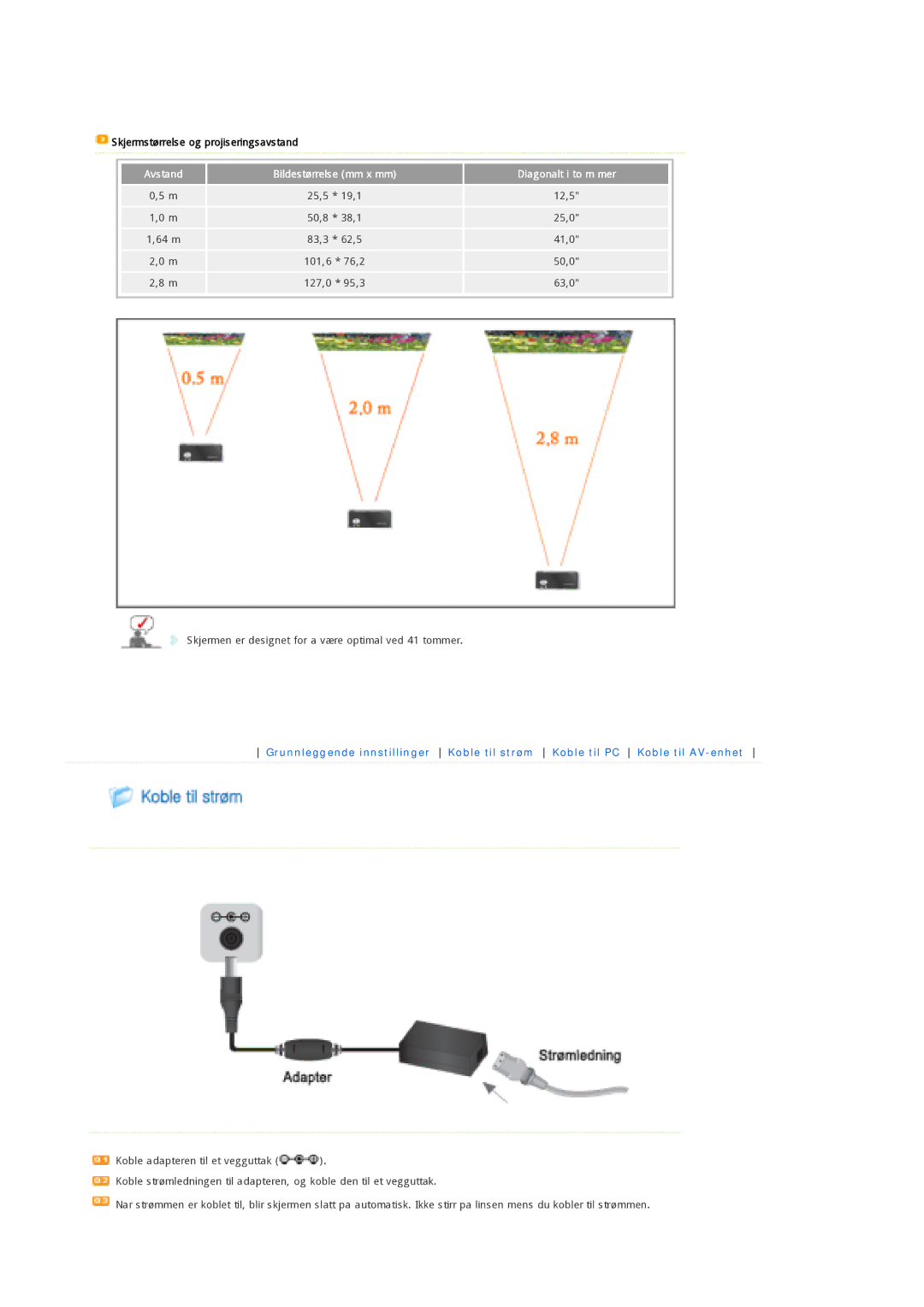 Samsung SPP300MEMX/EDC manual Bildestørrelse mm x mm Diagonalt i to m mer 