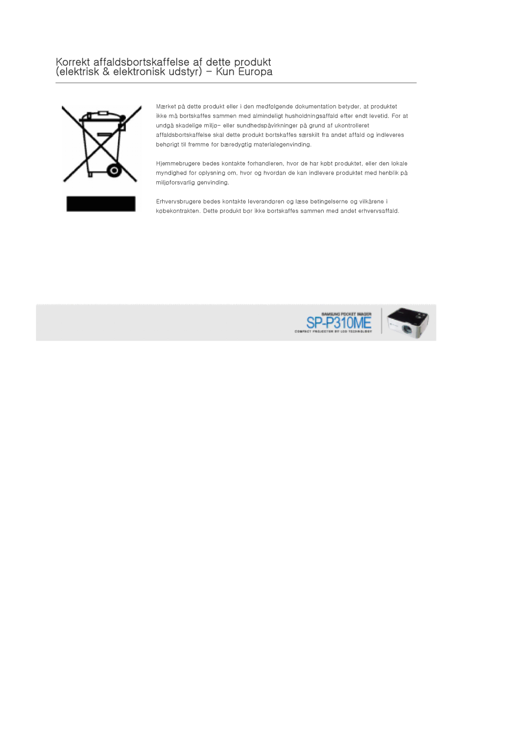 Samsung SPP310MEMX/EDC manual 