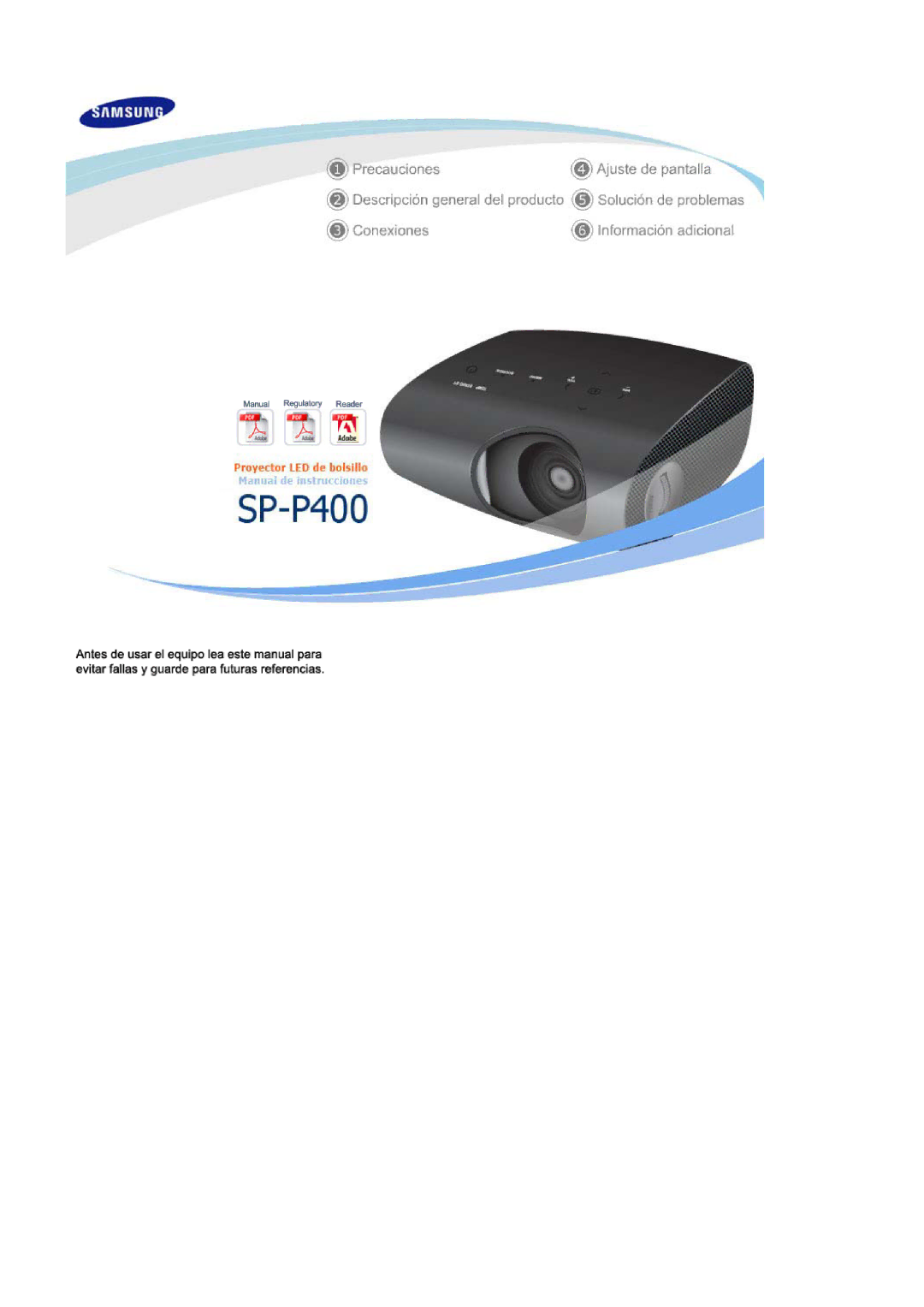 Samsung SPP400BEX/EN, SPP400BX/EN manual 