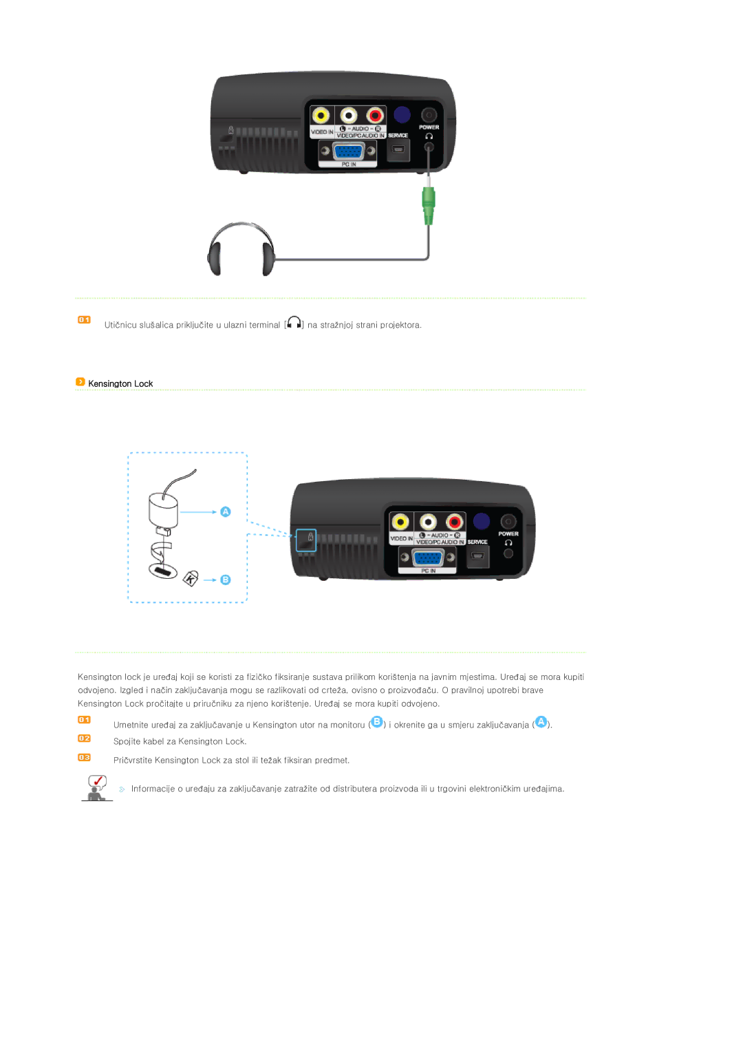 Samsung SPP400BX/EN manual Kensington Lock 