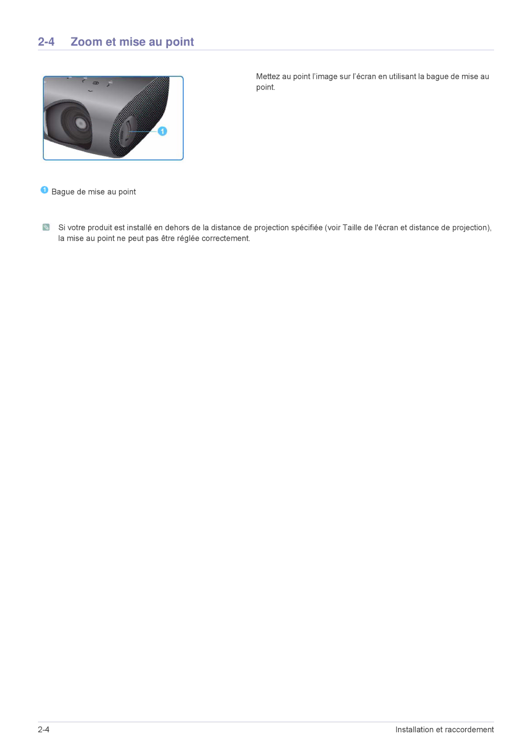 Samsung SPP410MEX/EN, SPP410MX/EN manual Zoom et mise au point 