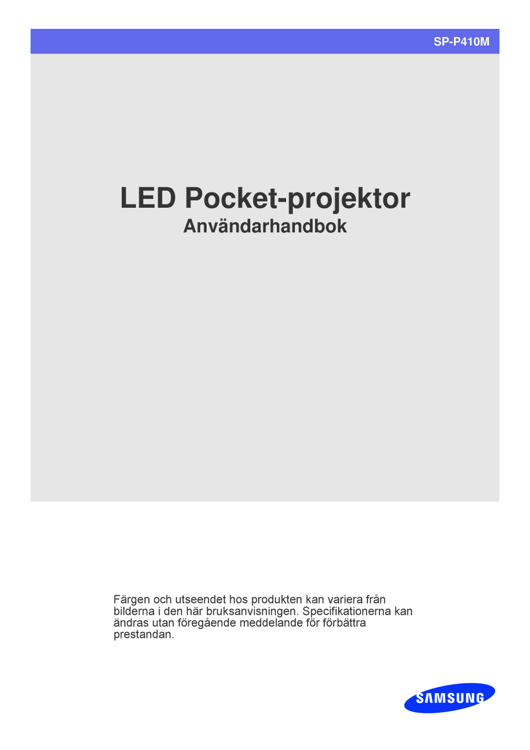 Samsung SPP410MX/EN, SPP410MEX/EN manual Proiettore tascabile a LED 