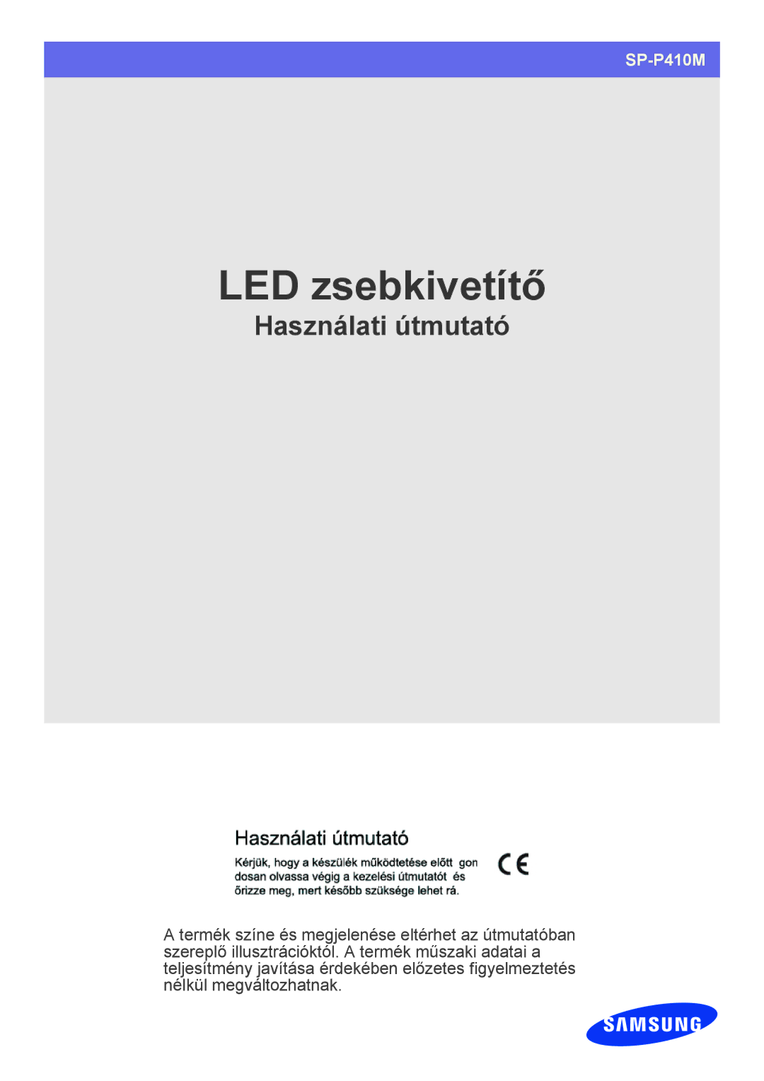 Samsung SPP410MX/EN, SPP410MEX/EN manual LED zsebkivetítő 