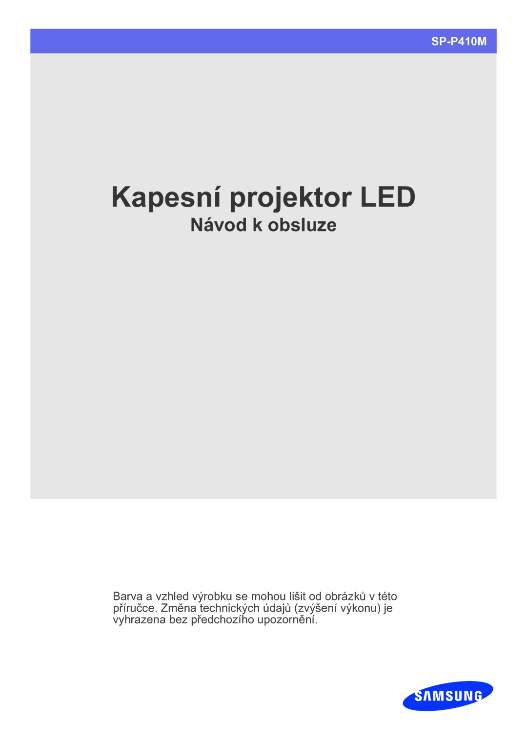 Samsung SPP410MX/EN, SPP410MEX/EN manual LED Pocket-projektor 