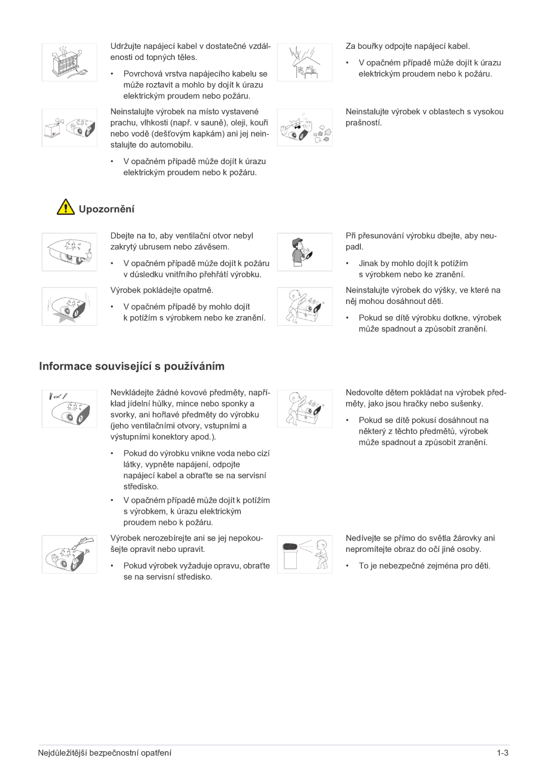 Samsung SPP410MX/EN manual Informace související s používáním 