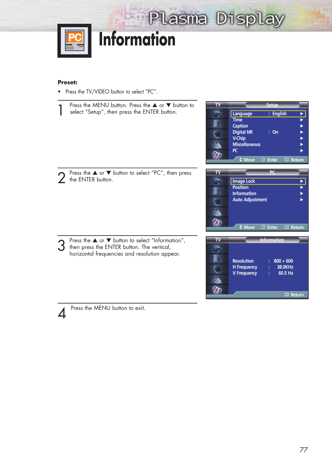 Samsung SPP4251 manual Information 