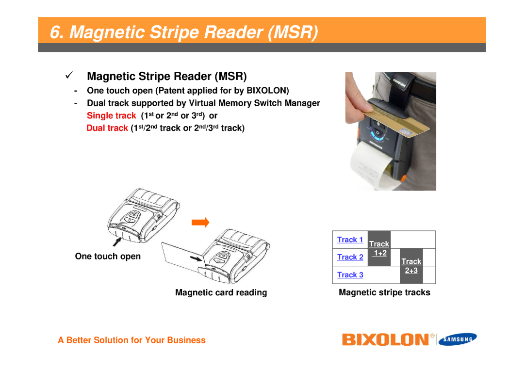 Samsung SPPR200BG manual Magnetic Stripe Reader MSR 