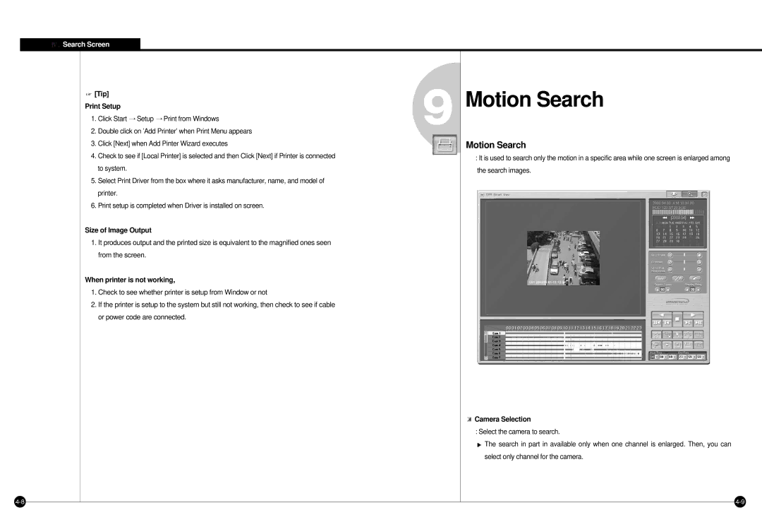 Samsung SPR-7416 manual Motion Search 