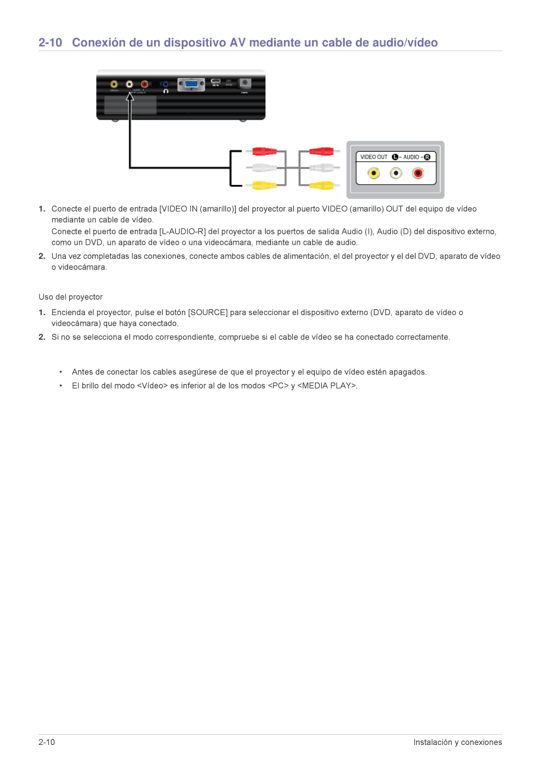 Samsung SPU300MX/EN, SPU300MEX/EN manual Instalación y conexiones 