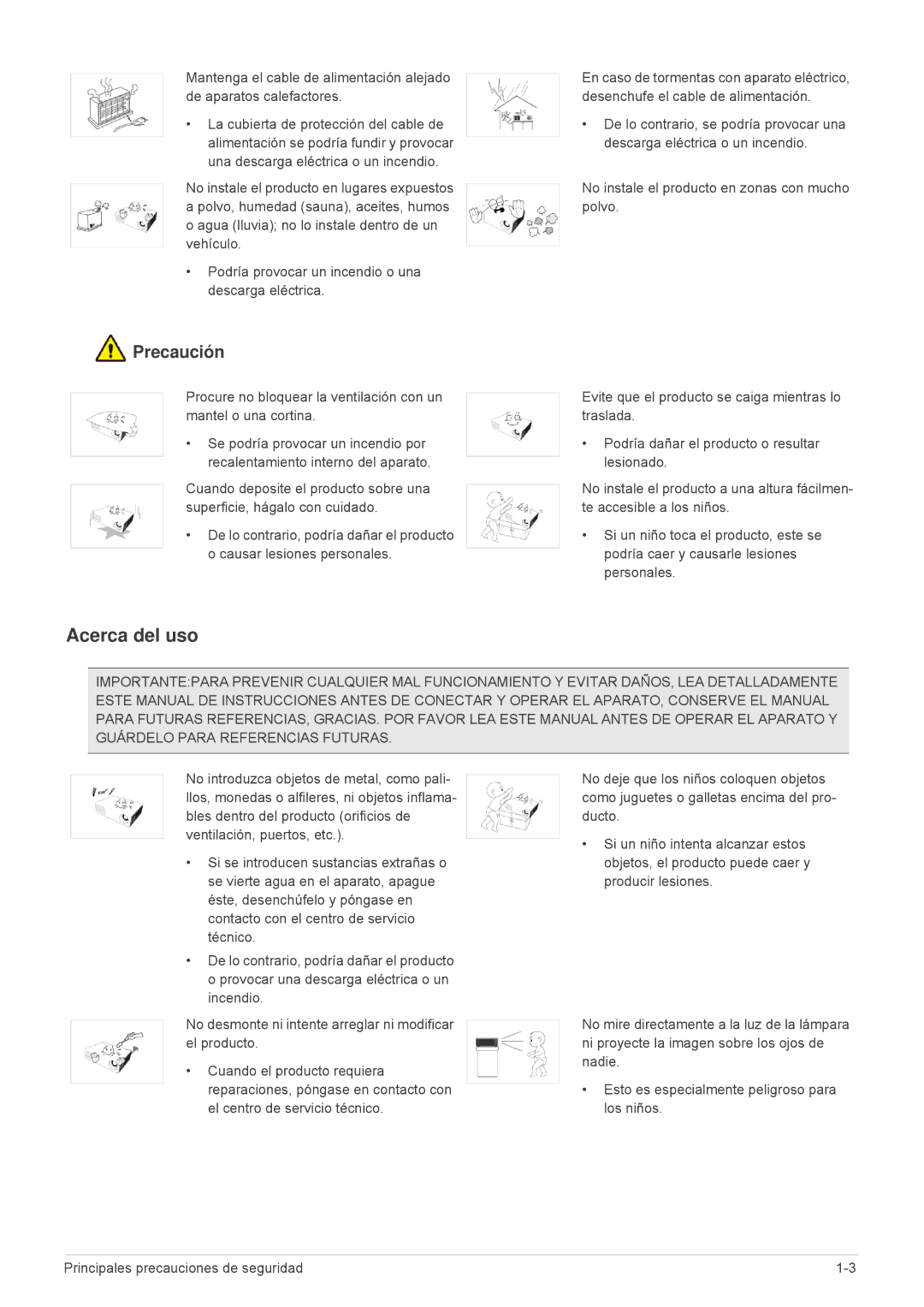 Samsung SPU300MEX/EN, SPU300MX/EN manual Acerca del uso 