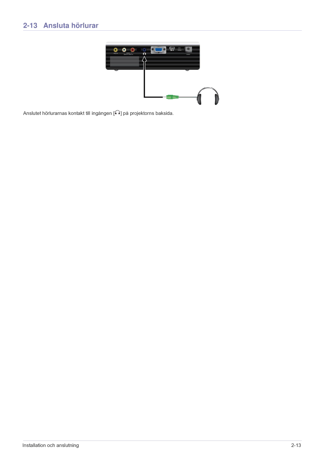 Samsung SPU300MEX/EN manual Ansluta hörlurar 