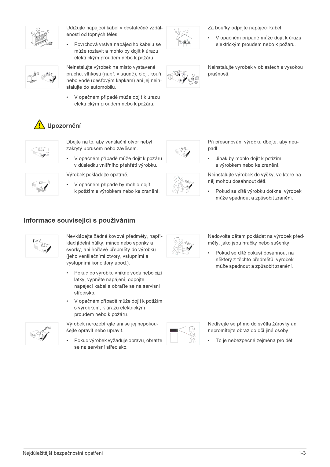 Samsung SPU300MX/EN manual Informace související s používáním 