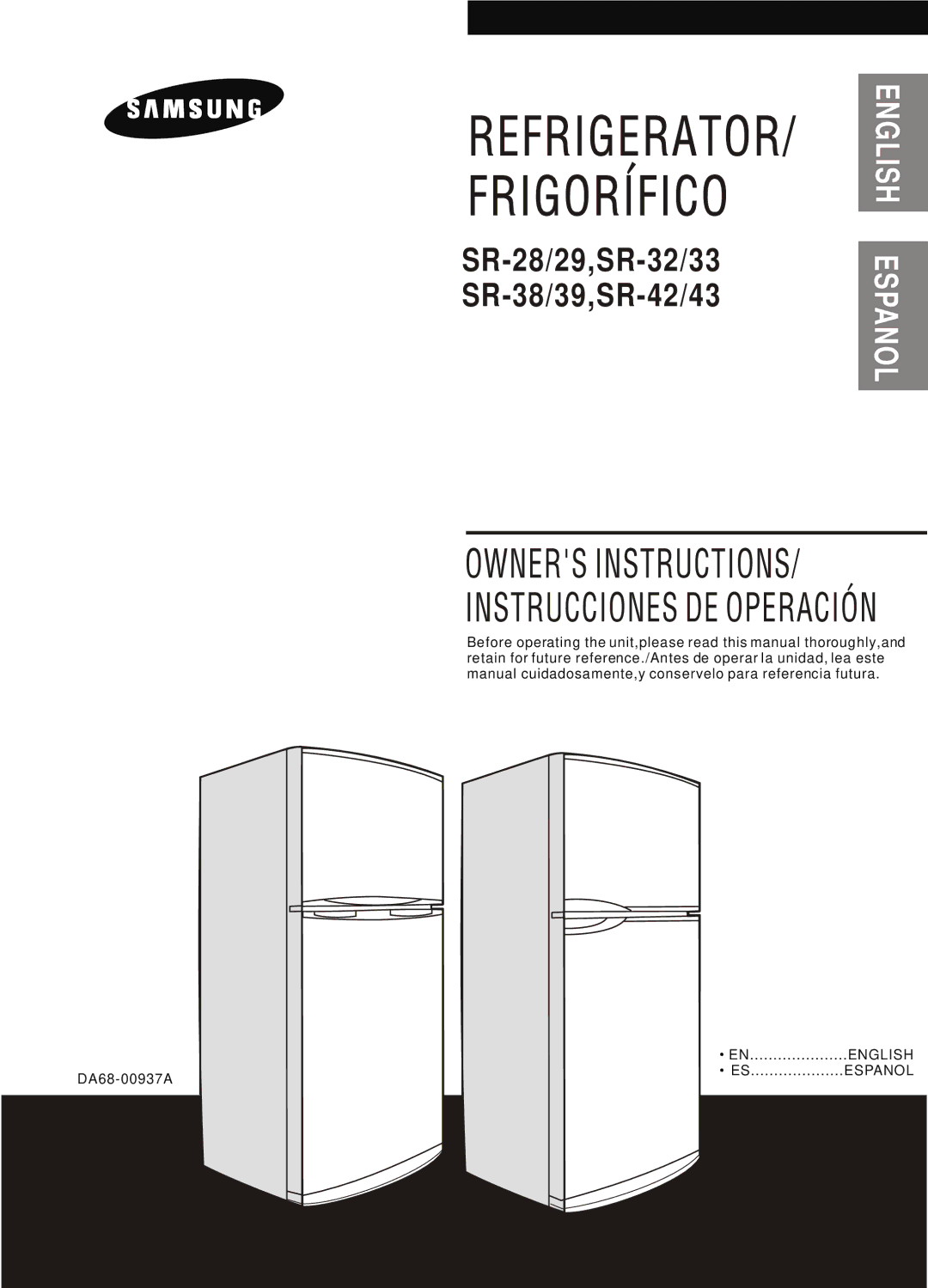 Samsung manual SR-28/29,SR-32/33 SR-38/39,SR-42/43 