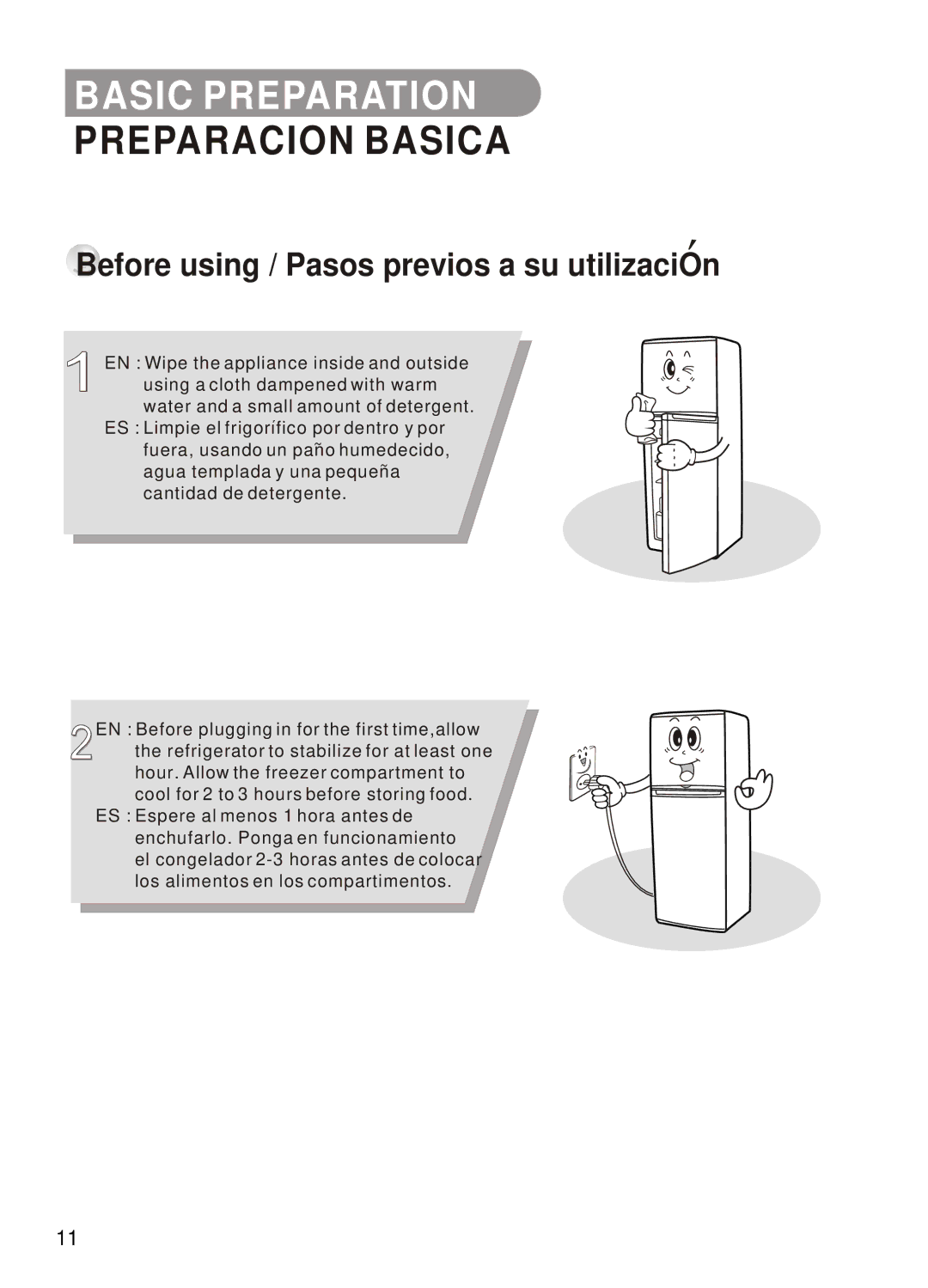 Samsung SR-32/33, SR-28/29, SR-42/43, SR-38/39 manual Basic Preparation, Before using / Pasos previos a su utilizaciOn 