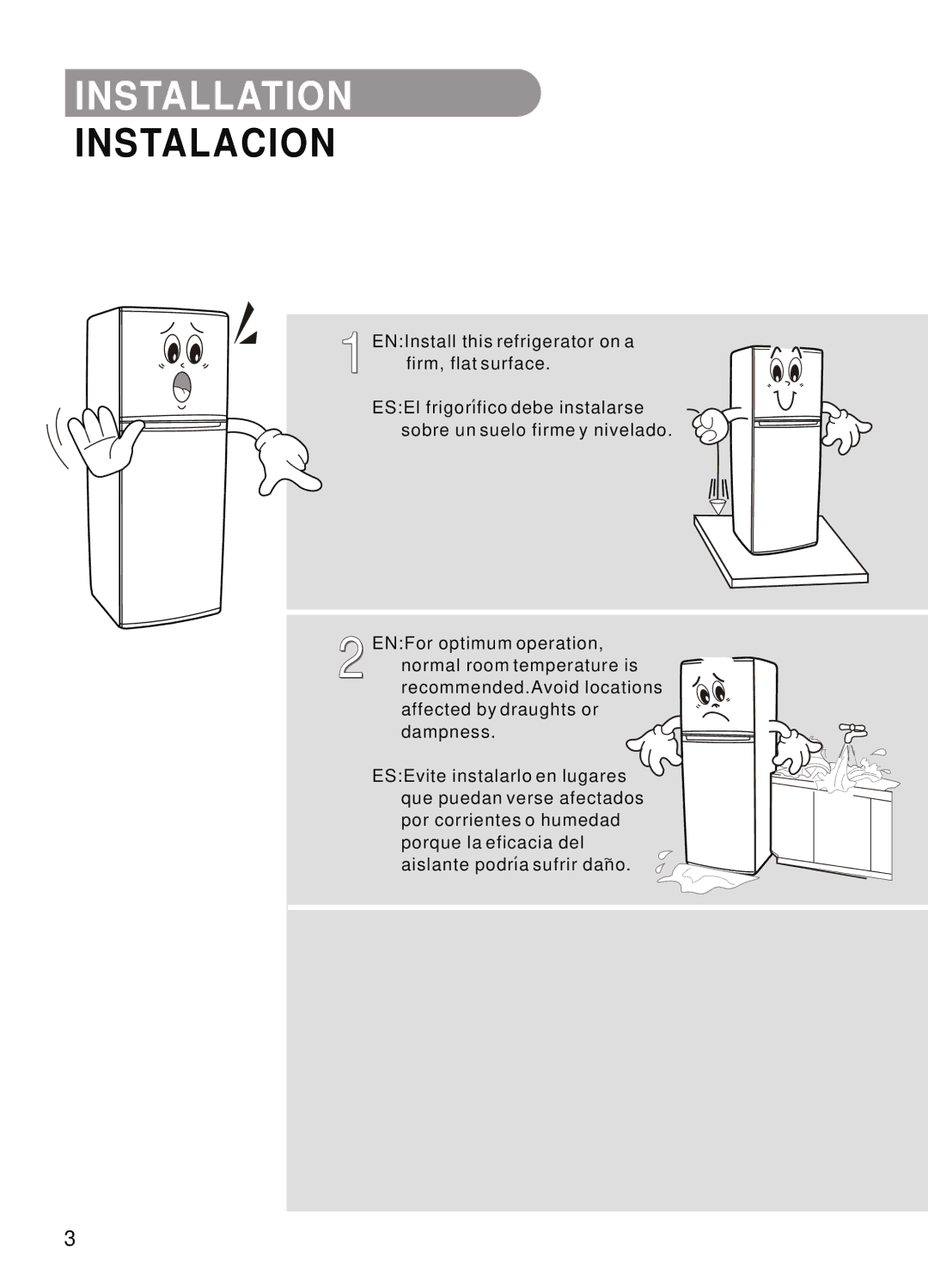 Samsung SR-32/33, SR-28/29, SR-42/43, SR-38/39 manual Installation, Instalacion 