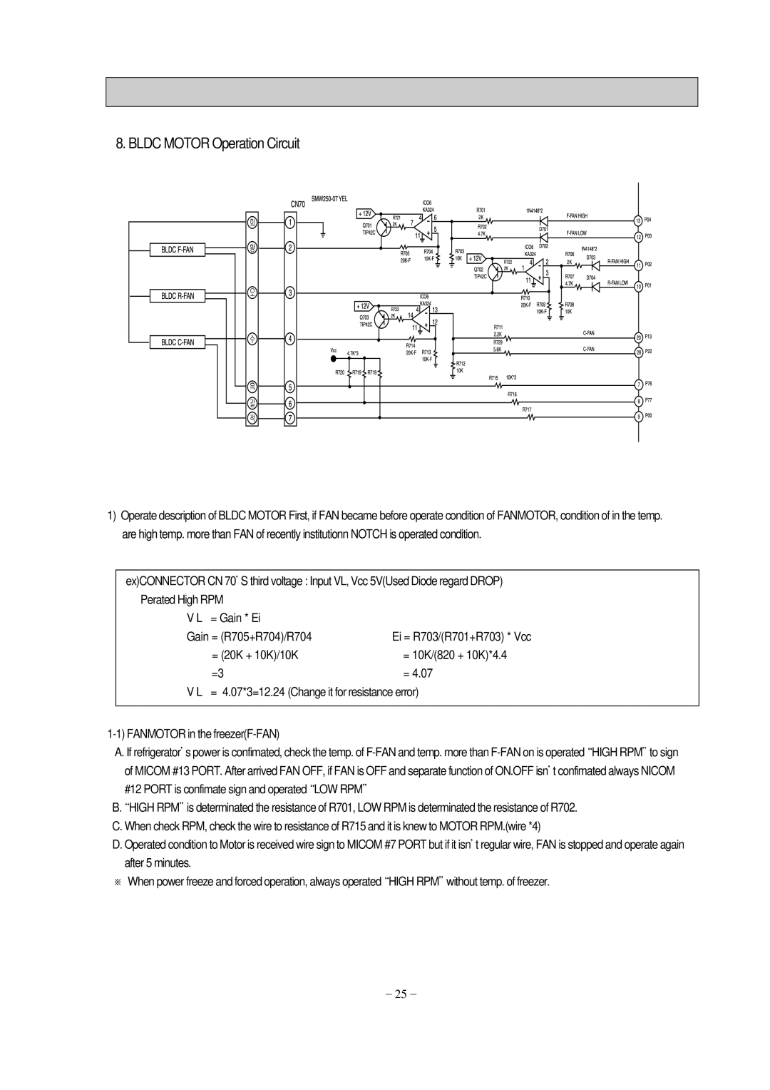 Samsung SR-65NMC, SR-65KTC, SR-69NMC, SR-61KTC, SR-61NMC specifications BLDC MOTOR Operation Circuit 