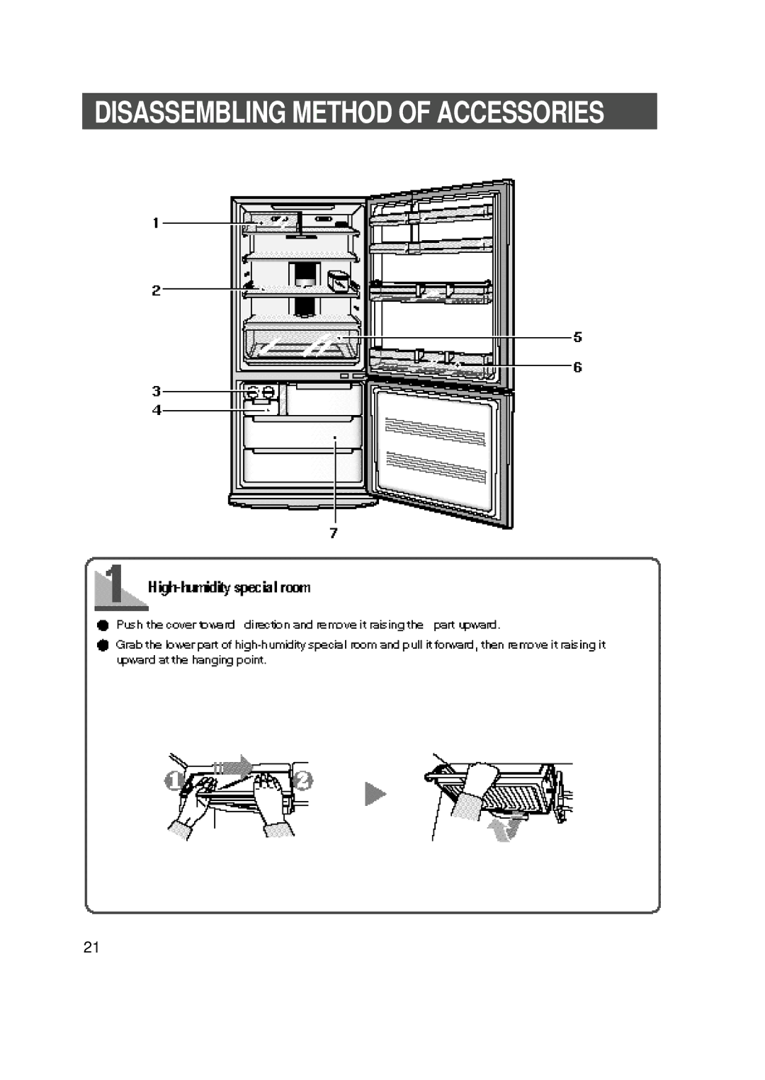 Samsung SR-L678EV, SR-L626EV, SR-L628EV, SR-L676EV manual Disassembling Method of Accessories 