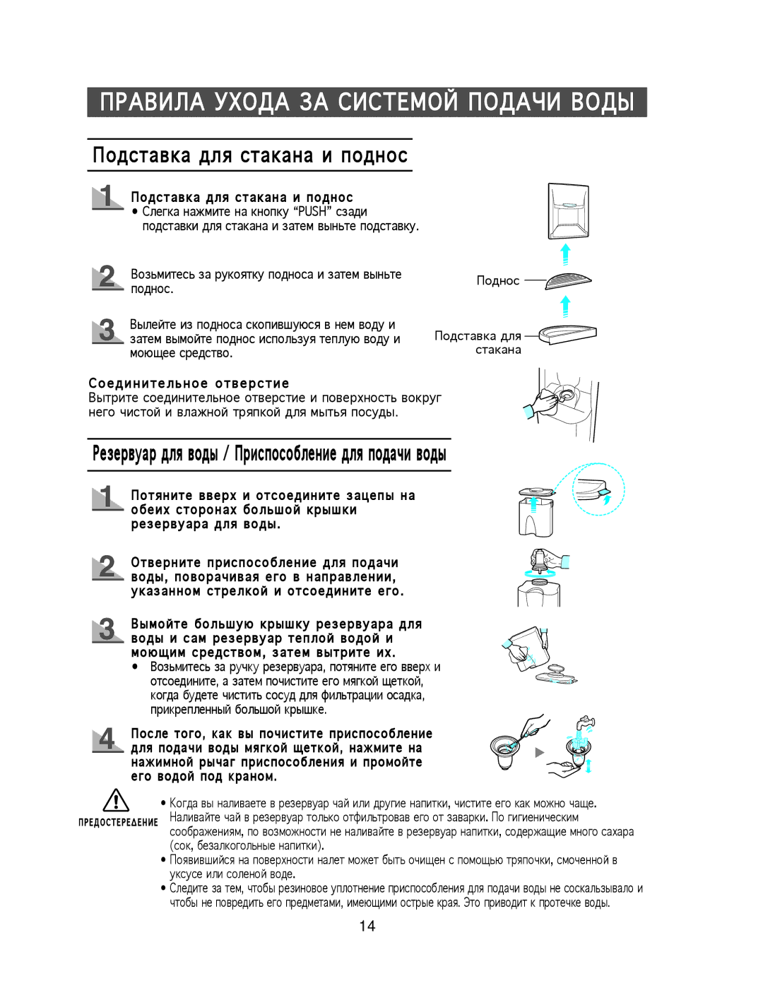 Samsung SG629ECSWH/BUS, SR-L629EV, SG629EVNBH/BWT, SG629ECSWH/BWT, SG629ECSWH/XEK manual О А А, Одставка для стакана и поднос 