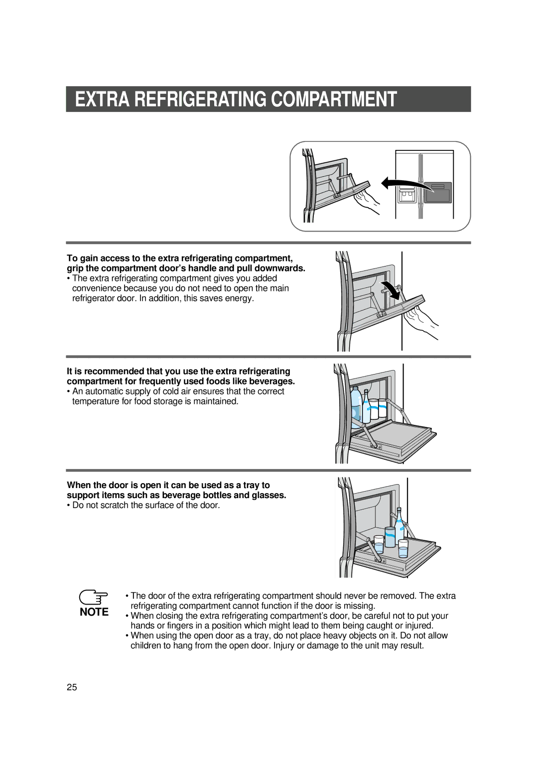 Samsung SR-S25, SR-S28BTA, SR-S27DTA, SR-S27FTA, SR-S26, SR-S28NTA instruction manual Extra Refrigerating Compartment 