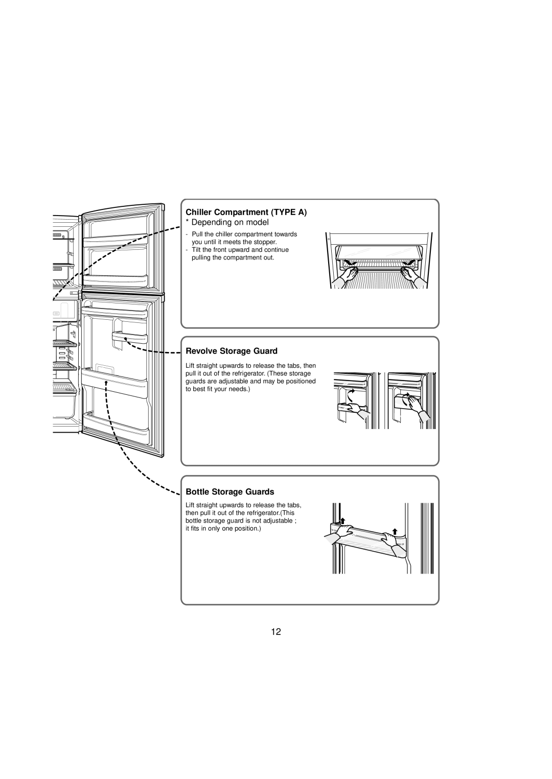 Samsung SR210NME, DA68-01454B manual Chiller Compartment Type a, Revolve Storage Guard, Bottle Storage Guards 