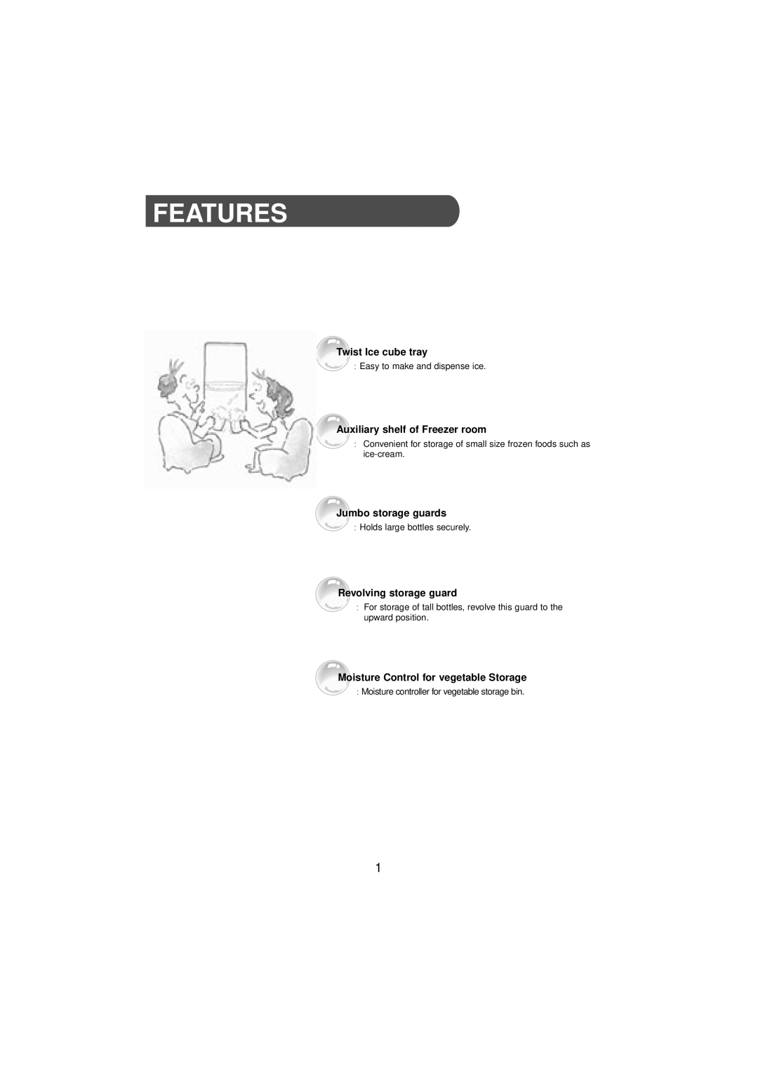 Samsung DA68-01454B, SR210NME manual Features 