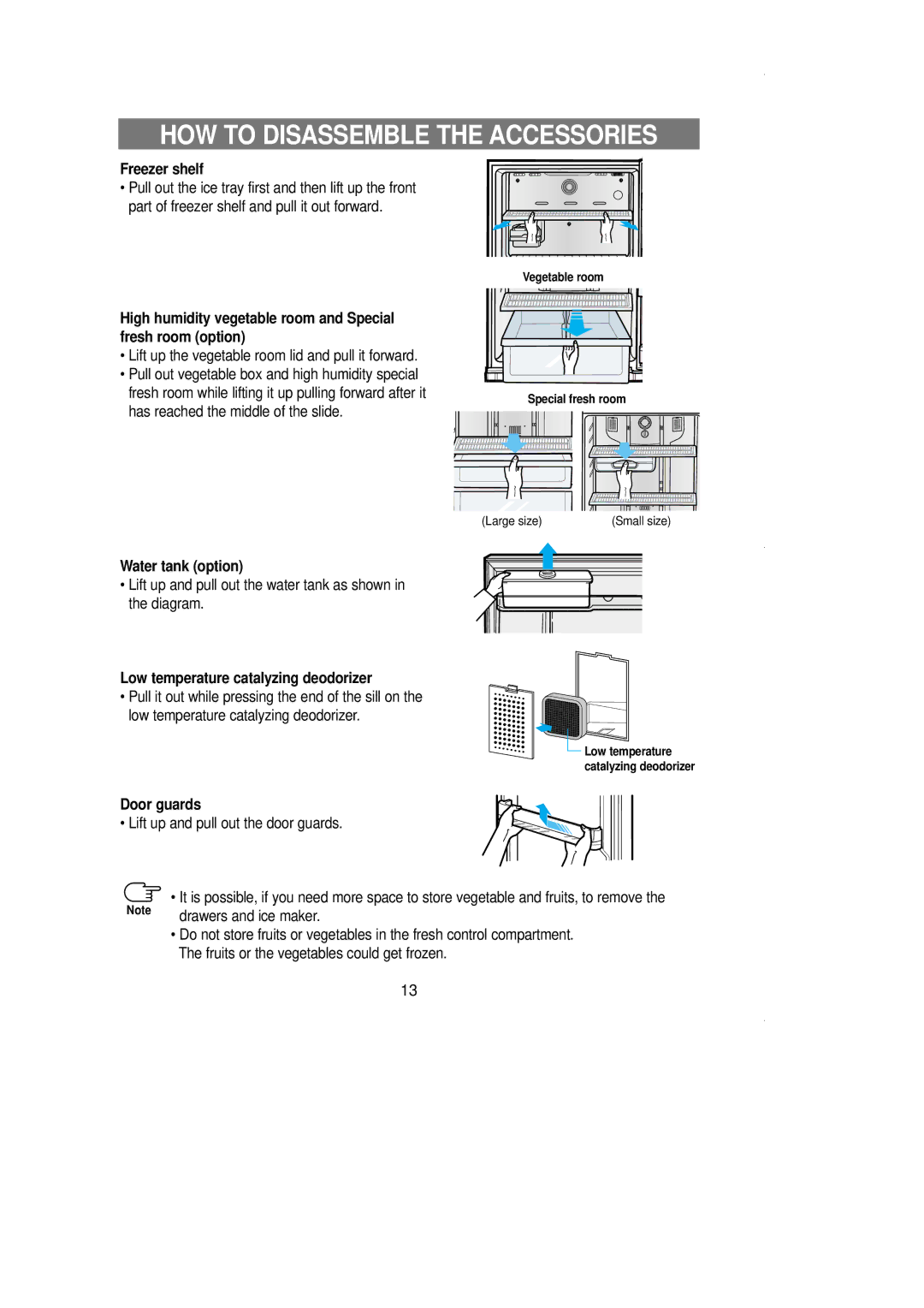 Samsung SR519DP owner manual HOW to Disassemble the Accessories 