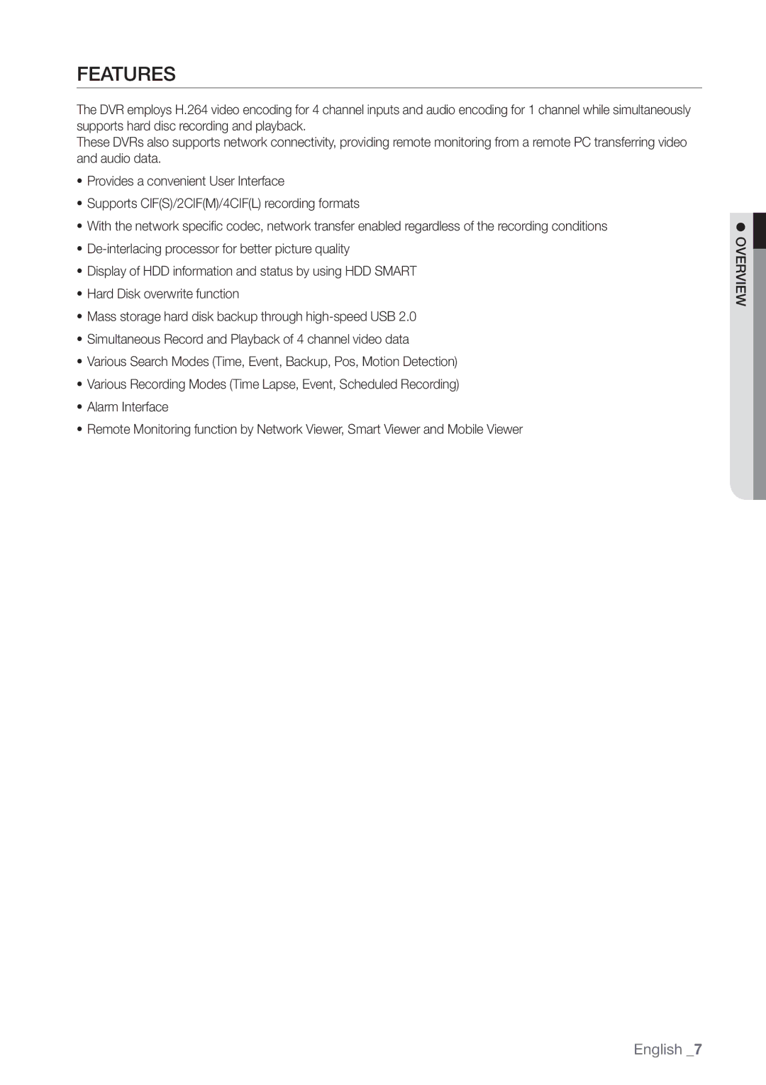 Samsung SRD-440 user manual Features 