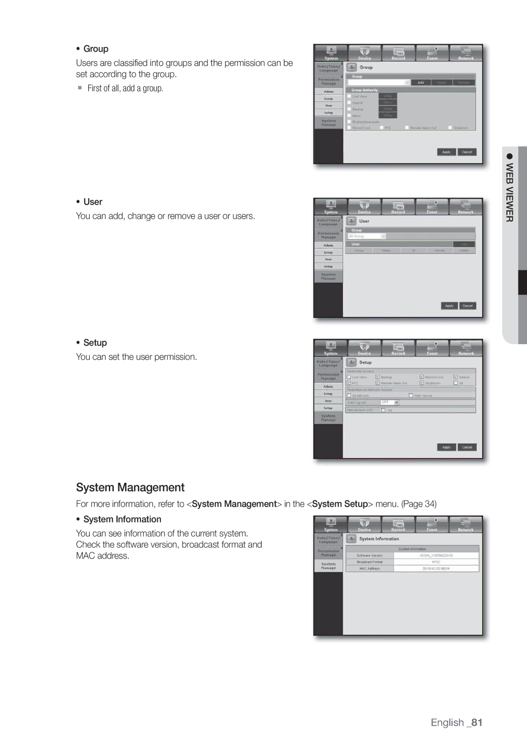 Samsung SRD-440 user manual System Management 