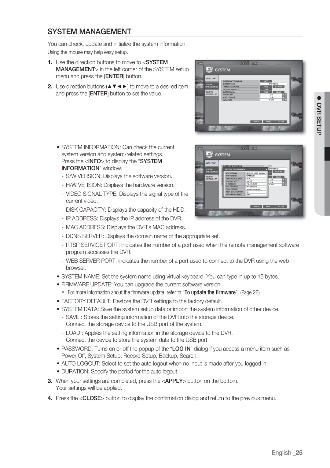 Samsung SRD-450 user manual System Management 