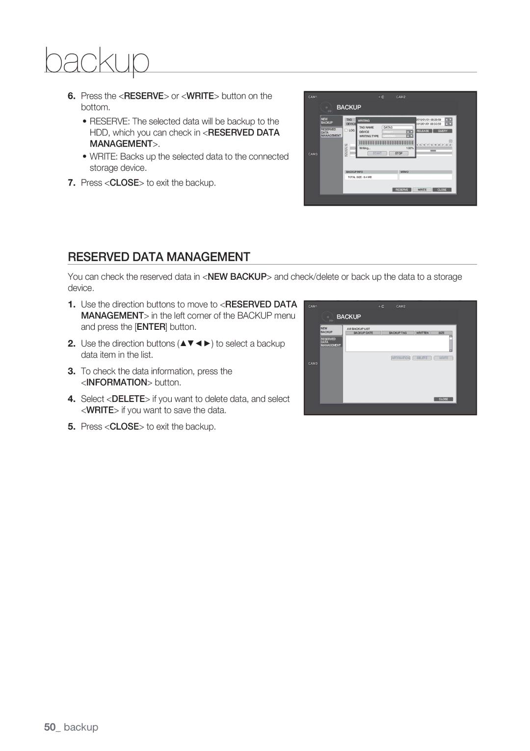 Samsung SRD-450 user manual Reserved Data Management, Release 