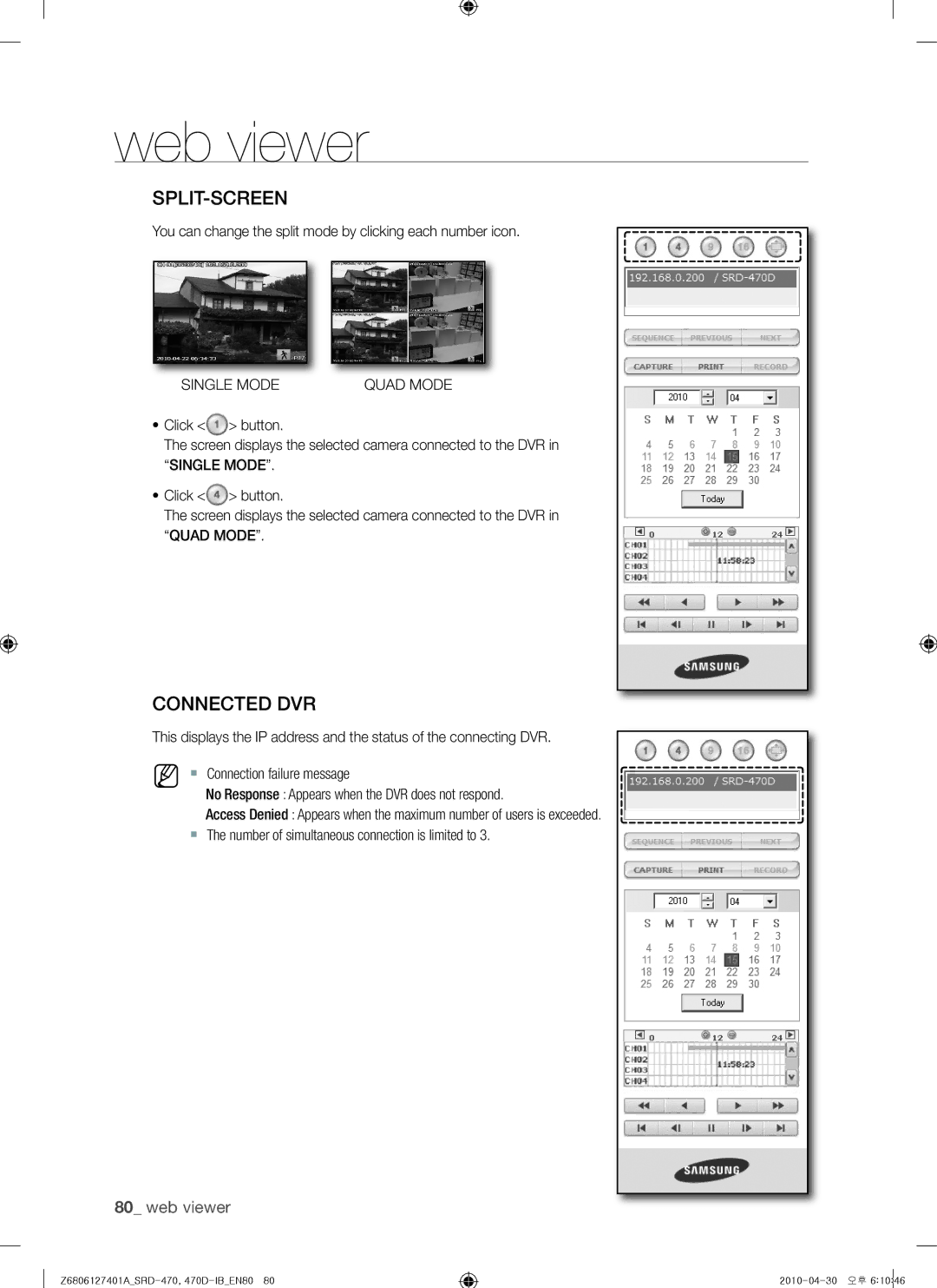 Samsung user manual Z6806127401ASRD-470, 470D-IBEN80 2010-04-30 오후 