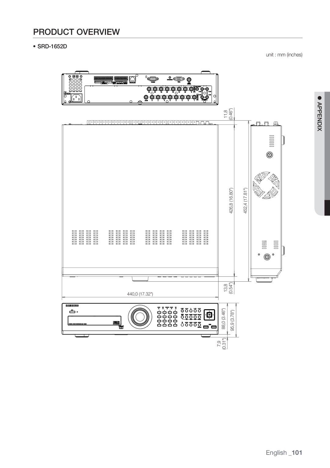 Samsung SRD-852D user manual Product Overview 