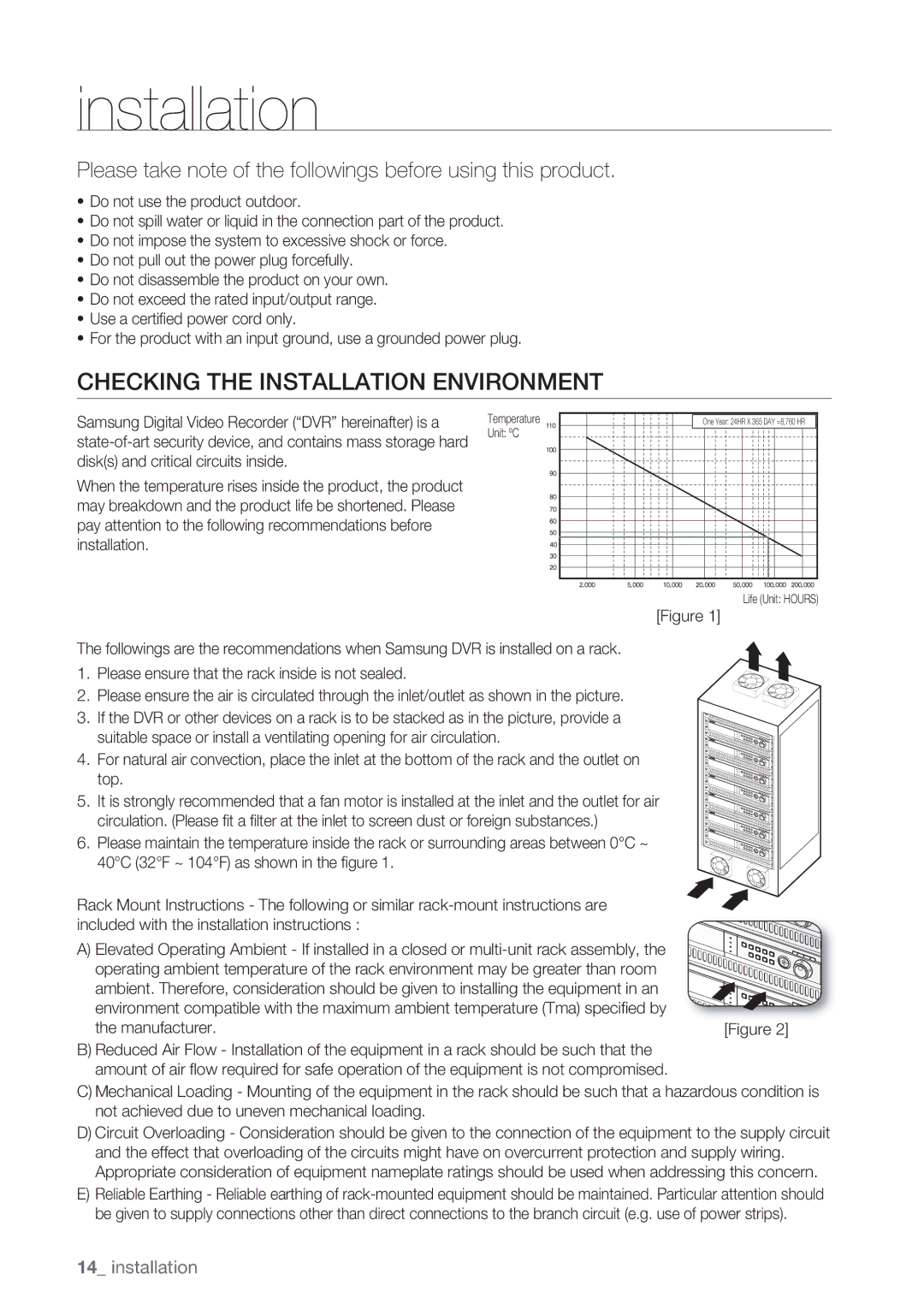 Samsung SRD-852D Checking the Installation Environment, Please take note of the followings before using this product 