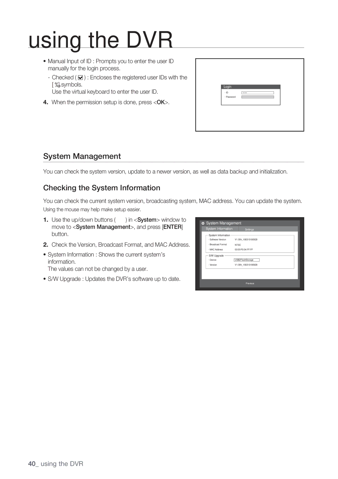 Samsung SRD-852D user manual System Management, Checking the System Information 