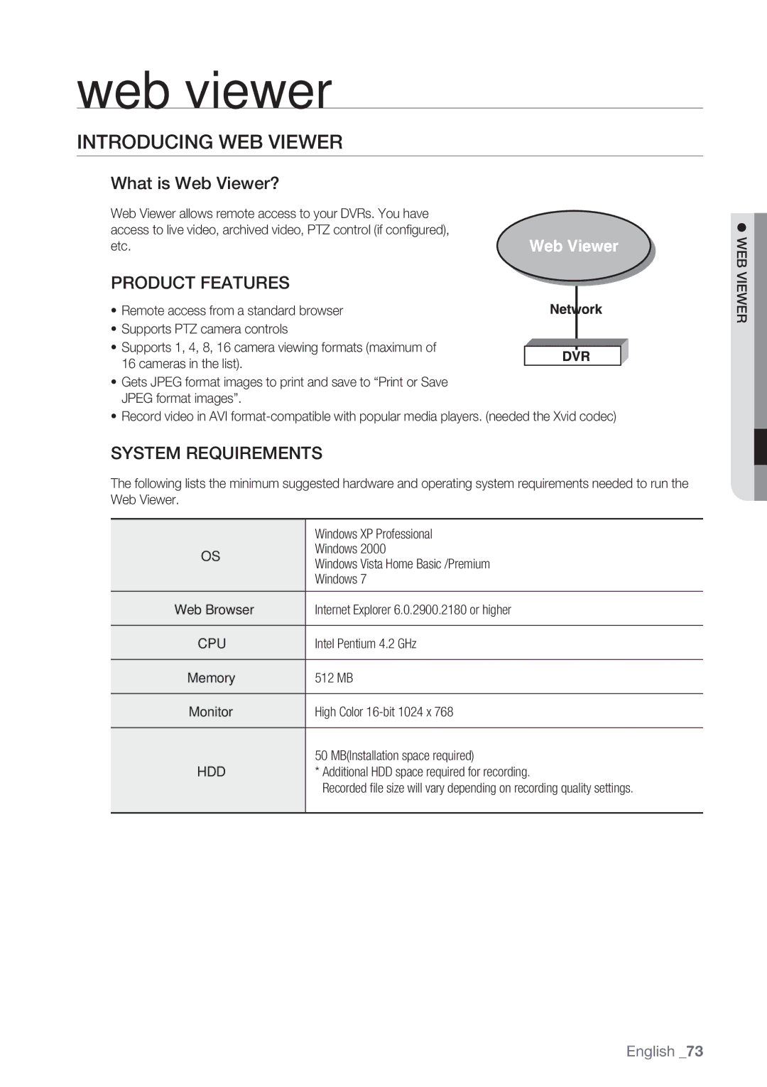 Samsung SRD-852D user manual Introducing WEB Viewer, What is Web Viewer?,  WEB Viewer 