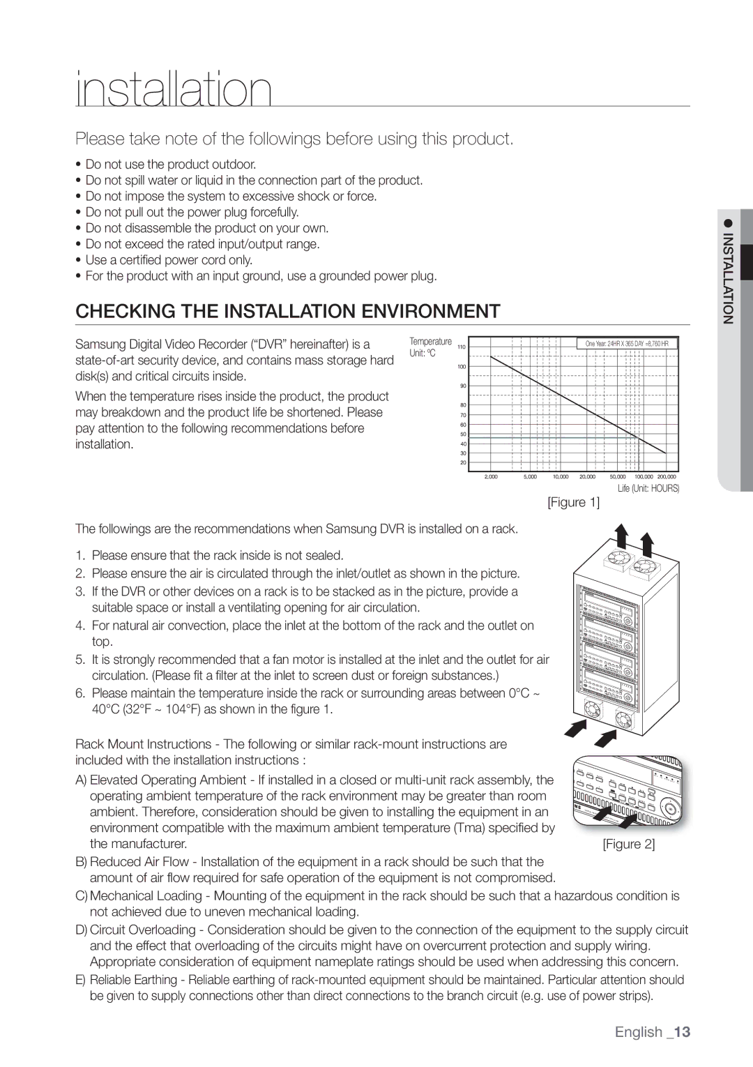 Samsung SRD470D500 user manual Checking the Installation Environment,  Installation, Manufacturer 