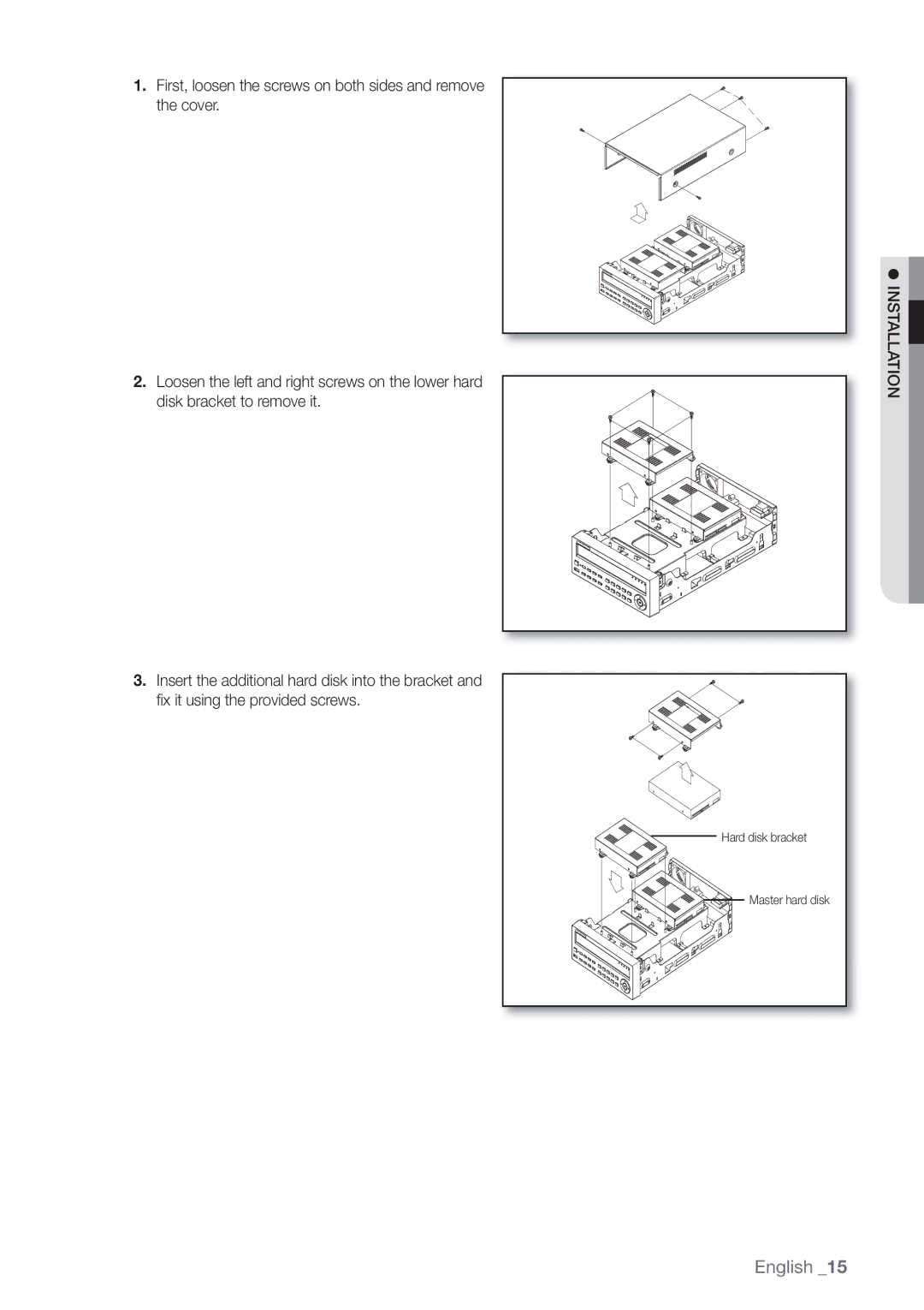 Samsung SRD470D500 user manual Hard disk bracket Master hard disk 